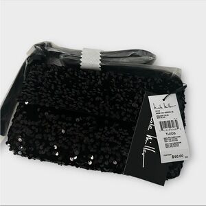 NWT Nicole Miller Black Sequin Shoulder Bag